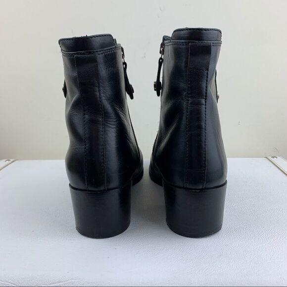 Fabianelli Black Leather Heeled Side-zip Booties S6‎ - Picture 4 of 14